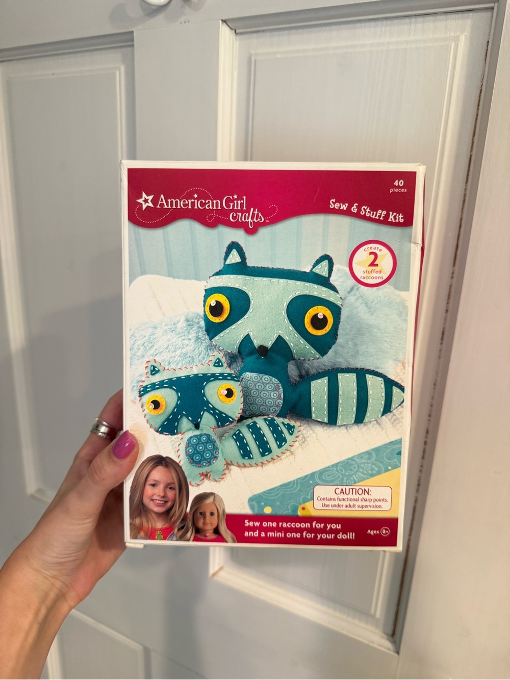 American Girl Sew & Stuff Kit - Teal and Yellow Raccoons